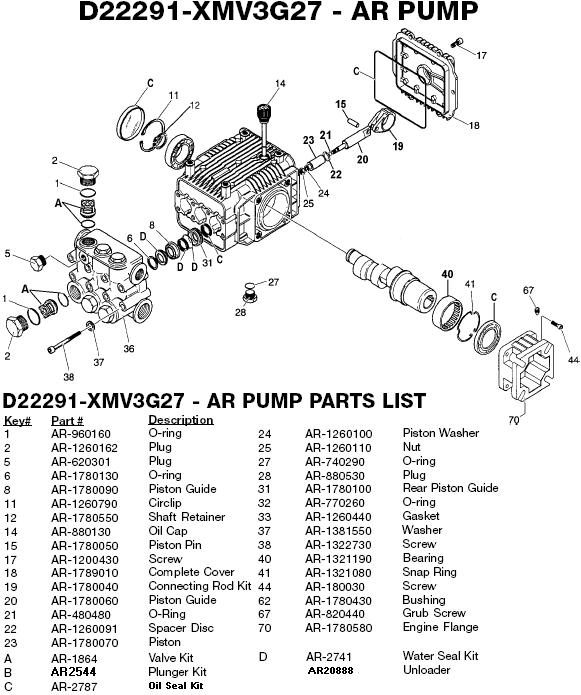 Excell EXHP2630-1 pump parts